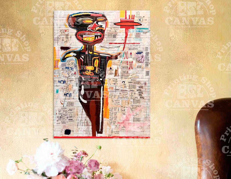 Jean-Michel large art print Jean street Graffiti Art Print crown urban skeleton Print Wall Decor Jean Michel King of Street Art Skull print