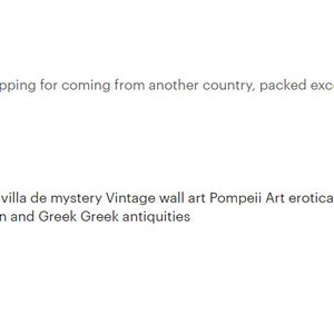 Vintage Fresco from the Villa de mystery wall art Pompeii Art Canvas print art Greek ornament Roman and Greek antiquities historical scene image 4