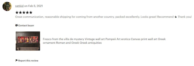 Vintage Fresco from the Villa de mystery wall art Pompeii Art Canvas print art Greek ornament Roman and Greek antiquities historical scene image 4