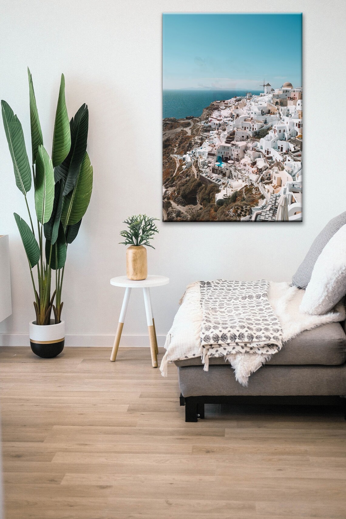 Santorini print on canvas Beautiful Greek Island wall art Etsy