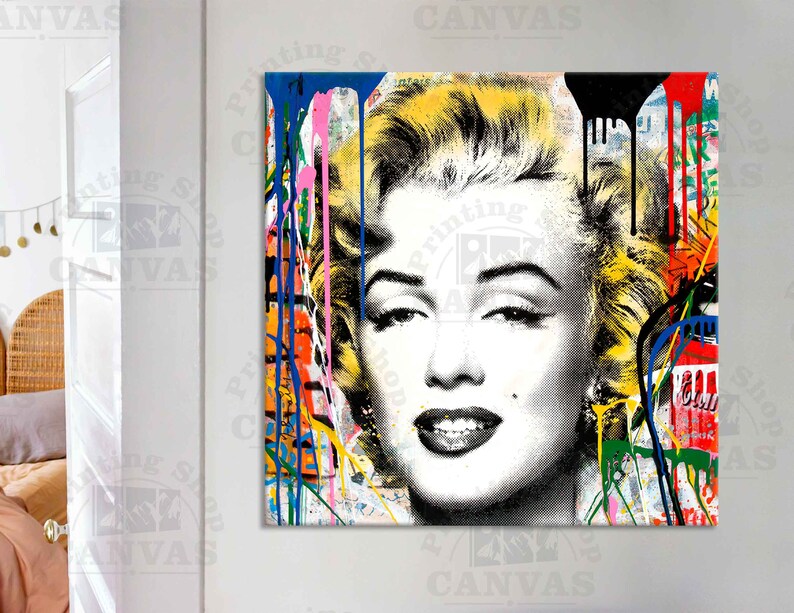 Mr. Brainwash art Marilyn Monroe graffiti print canvas Modern | Etsy