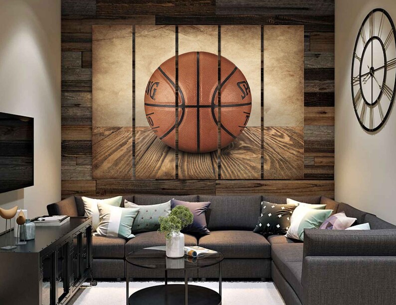 Basketball decor Basketball Wall art Large Vintage Sport | Etsy