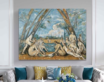 The Large Bathers Canvas Print – Paul Cézanne Fine Art – Vintage French Painting Wall Decor