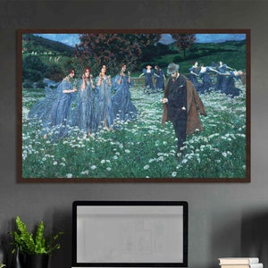 Maximilian Lenz A World Painting Print, Vintage Joy Sadness Woman Dance Artwork