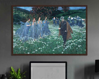 Maximilian Lenz A World Painting Print, Vintage Joy Sadness Woman Dance Artwork