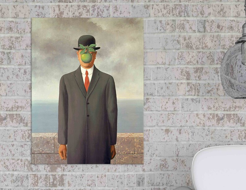 Rene Magritte The Son of Man Rene Magritte Apple Print Surreal | Etsy