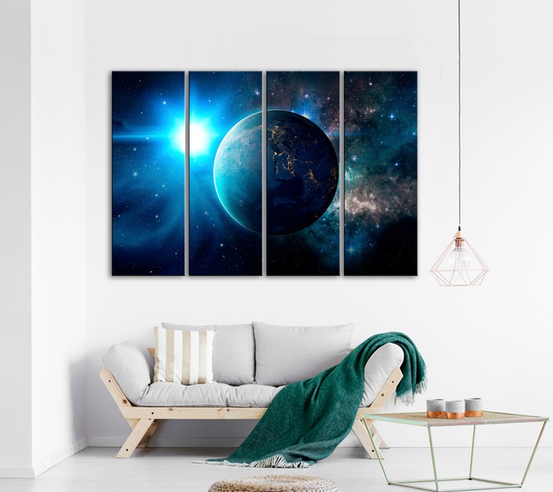 Earth From Space Wall Art Decor Astronomy Wall Print Stars & - Etsy