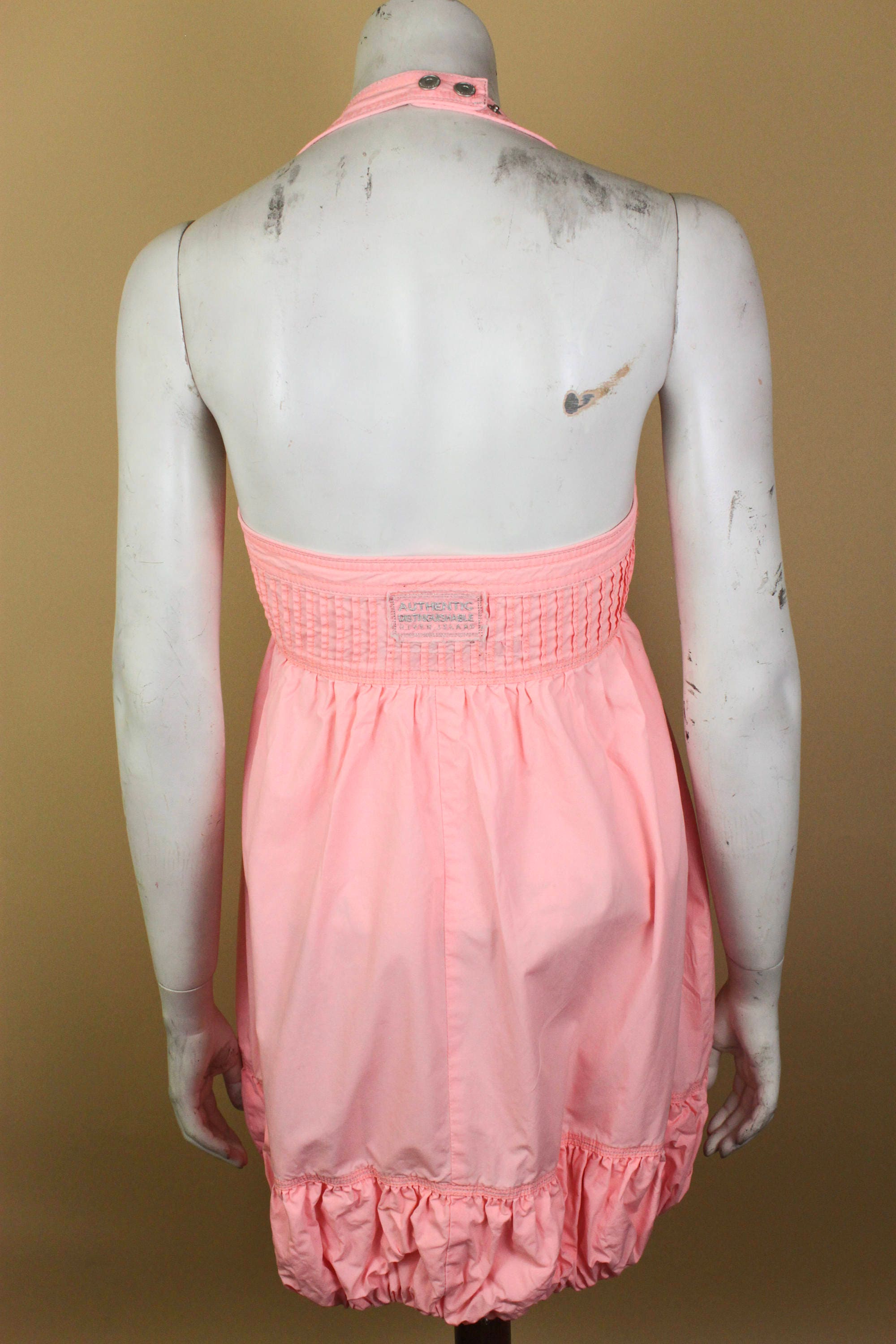 Vintage Salmon Pink Dress Extra Small Size Summer 90s Dress Comfortable