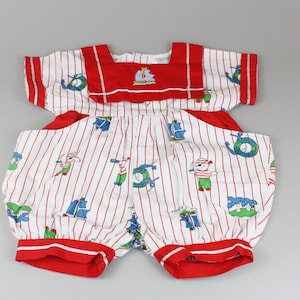 Baby Romper - Baby Boy Dungarees - Retro Baby Bodysuit - Beautiful Baby Boy Romper - Pirate Pattern Romper - Sea Theme Baby Clothing