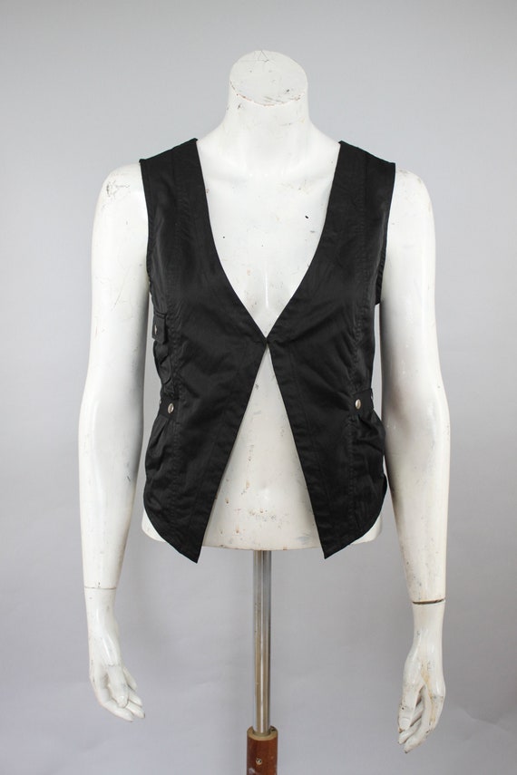Vintage Black Vest - Women's Elegant Vest - Retro 