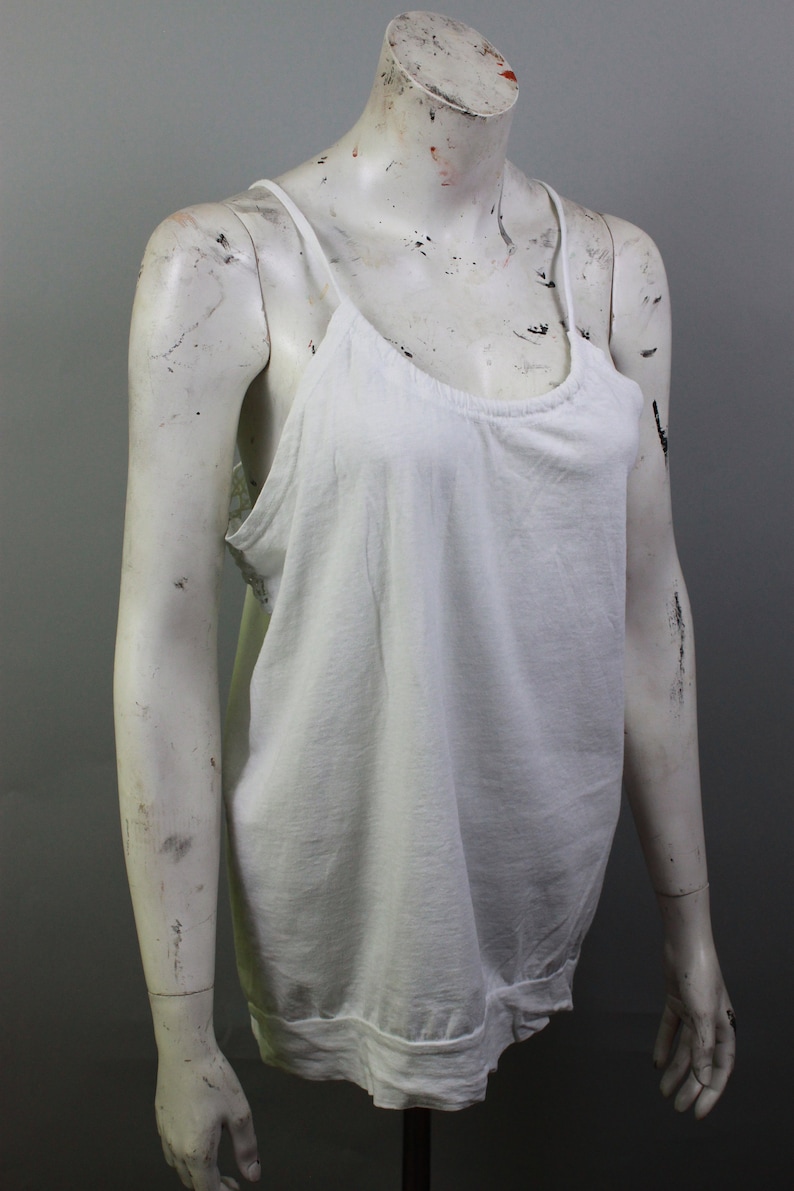 Retro Top Boho Top White Women/'s Top Crochet Shirt Vintage Top Sleeveless 80s Top Embroidered Blouse Folk Blouse
