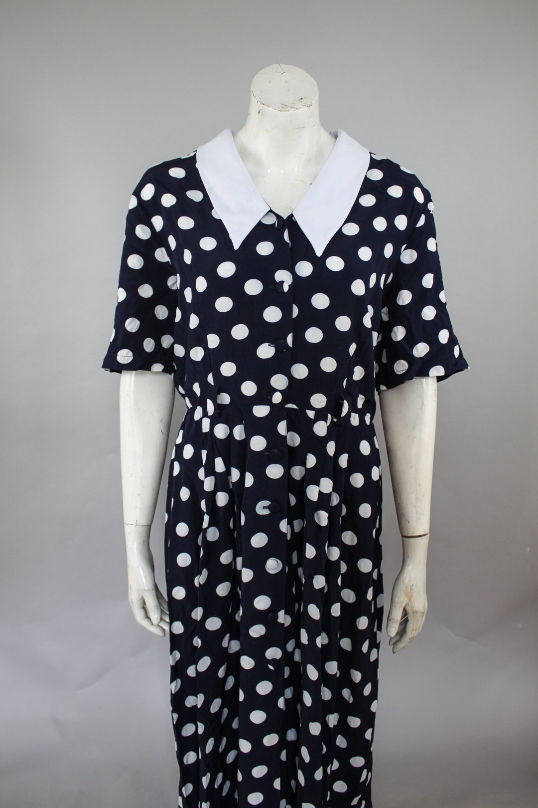 Polka Dot Dress Pin Up Dress Retro Dress Collared Dress Etsy Polka Dot Dress Pin Up Dress Retro Dress Collared Dress Etsy
