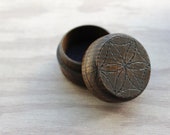 Wood Mini Round Trinket Box Hand-woodburned Felt-Lined Rings, Crystals, Jewelry, Gifts, Keepsakes Altar Decor