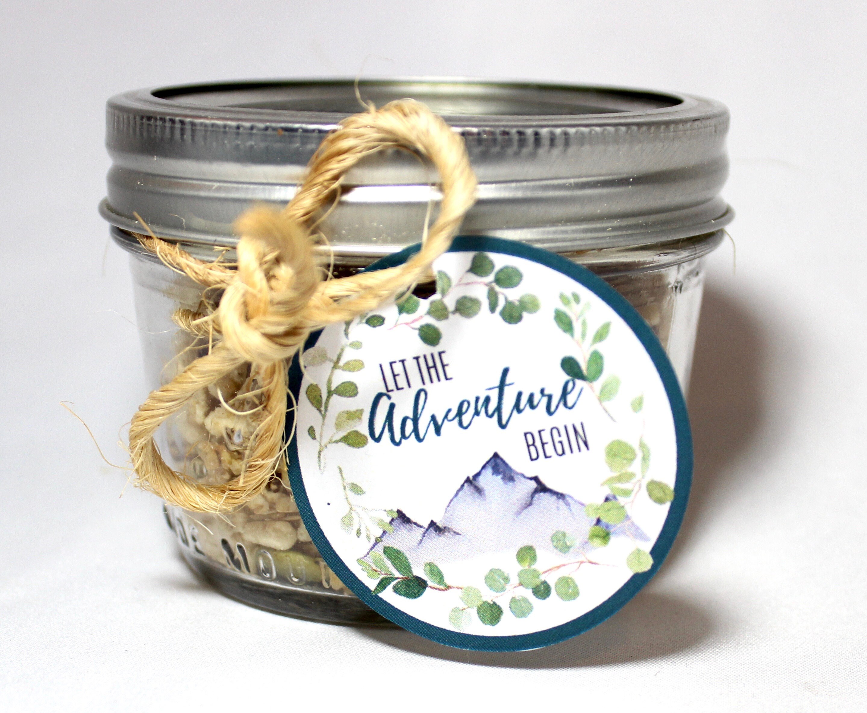 Adventure Begins Trail Mix Gift Bag Tag Watercolor Mountain Etsy