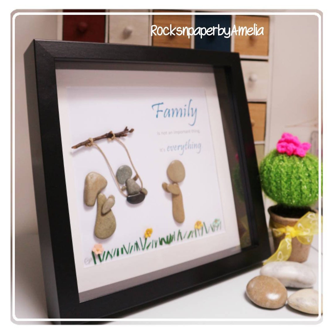 Personalised Family Pebble Art Housewarming gift New Home