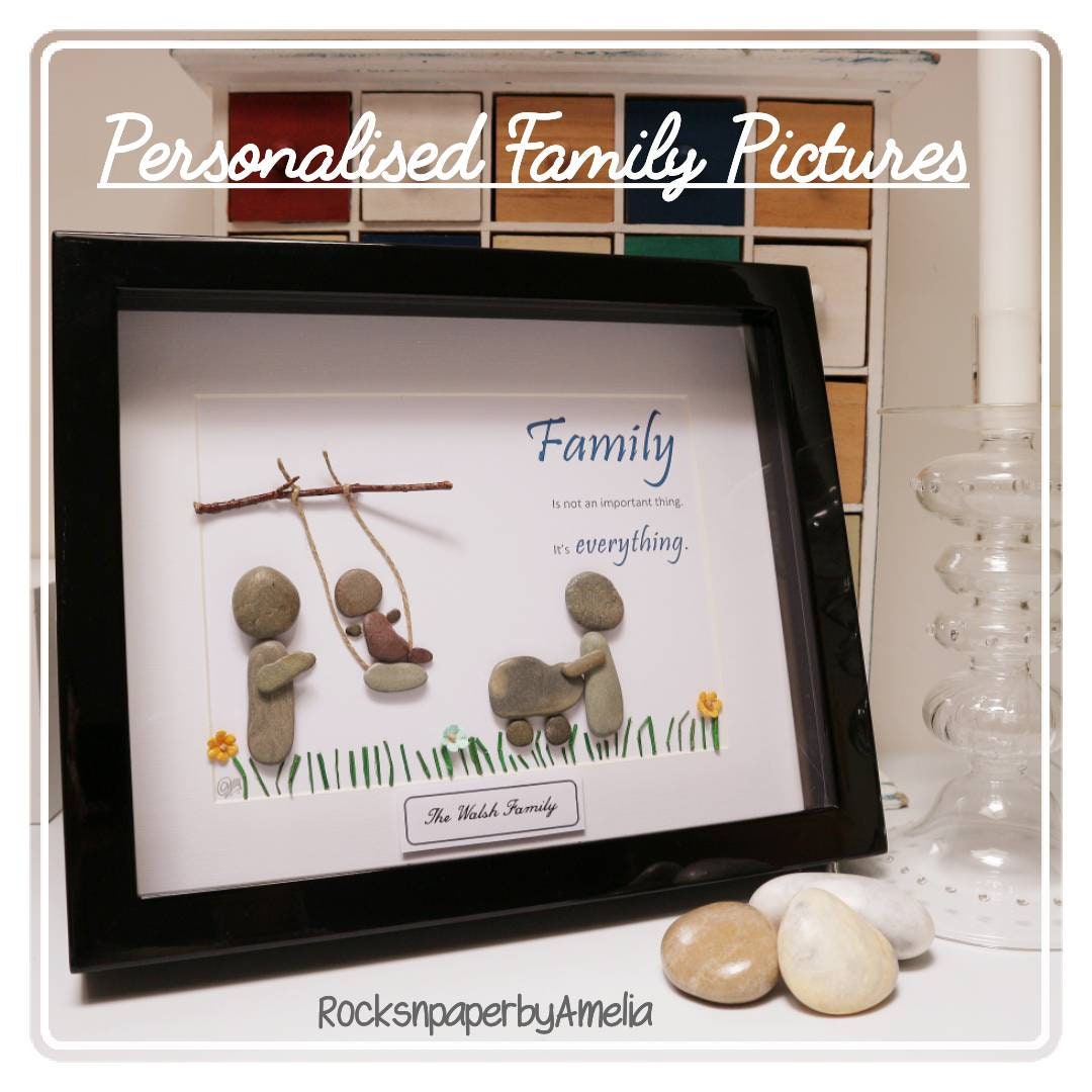 Personalised Family Pebble Art Housewarming gift New Home