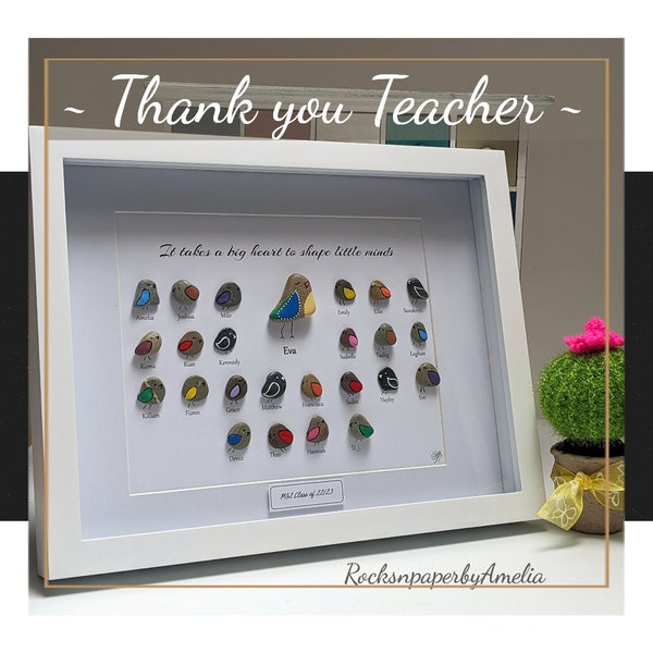 Regalo para profesores o profesoras, Vuelta al cole, fin de curso o jubilación, Regalos únicos, personalizados, hechos a mano con piedras