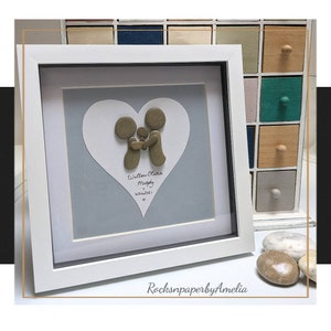 New baby boy/ girl personalised gift. Suits as baby shower, Christening, Baptism, Post Partum gift. Handmade Irish Pebble Art.