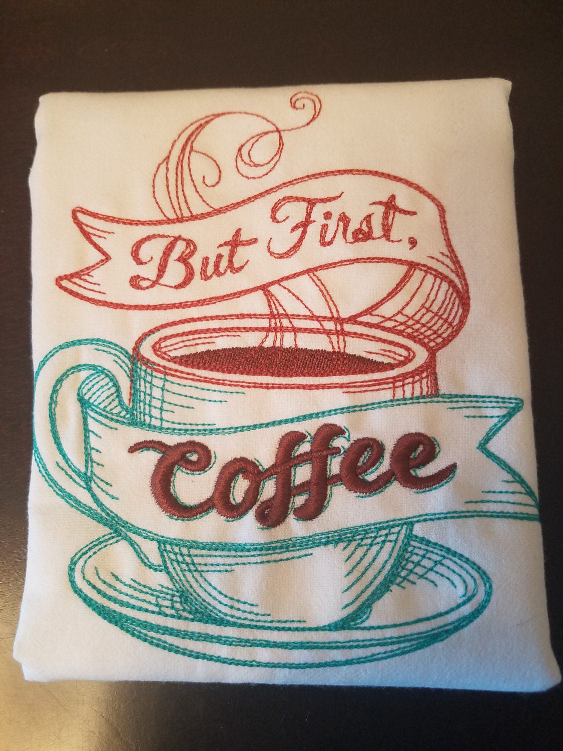 Coffee Embroidered Dish Towel Kitchen Gifts Towels | Etsy