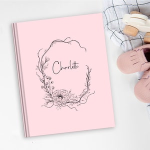 Blumen Babybuch | Baby Journal, Babypartygeschenk, Babygedächtnisbuch, neues Babygeschenk, Babyalbum, Geschenk für Babymädchen, Geschenk für die neuen Eltern