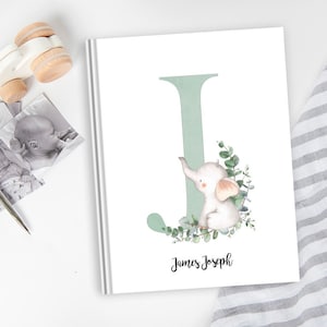 Elephant Baby Book | Personalized Baby Book, Baby Shower Gift, Baby Memory Book, New Baby Gift, Gender Neutral Baby Gift