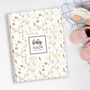 Autumn Floral Baby Book | Baby Shower Gift, Gift for New Mom, Baby Memory Book, Gift for Baby Girl, First Year Baby Book