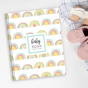 Rainbow Baby Book |  Baby Shower Gift, Baby Memory Book, Gift for New Baby, Gift for Baby Girl, Gift for Baby Boy