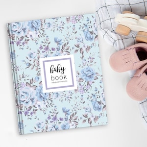 Violet Floral Baby Book | First Year, Gift for Baby Girl, Baby Memory Book, Baby Journal, Gift for New Parent, Floral Nursery Decor