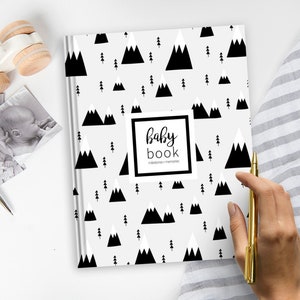 Mountain Baby Book | Baby Shower Gift, Baby Memory Book, New Baby Gift, Gift for New Parents, Baby Album