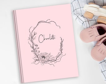 Bloemenbabyboek | Babydagboek, kraamcadeau, babygeheugenboek, nieuw babycadeau, babyalbum, cadeau voor babymeisje, cadeau voor nieuwe ouders