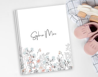 Libro de bebé con borde floral vintage