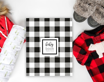 Buffalo Plaid Baby Book | Baby Journal, Baby Shower Gift, Baby Memory Book, New Baby Gift, Baby Boy Gift, Baby Nursery, Baby Album