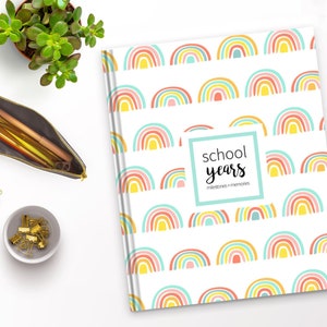 Rainbow School Book | School Memory Book, School Album, Back To School Gift, First Day Of School Gift, Kindergarten Graduation Gift