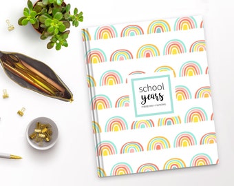 Rainbow School Book | School Memory Book, School Album, Back To School Gift, First Day Of School Gift, Kindergarten Graduation Gift