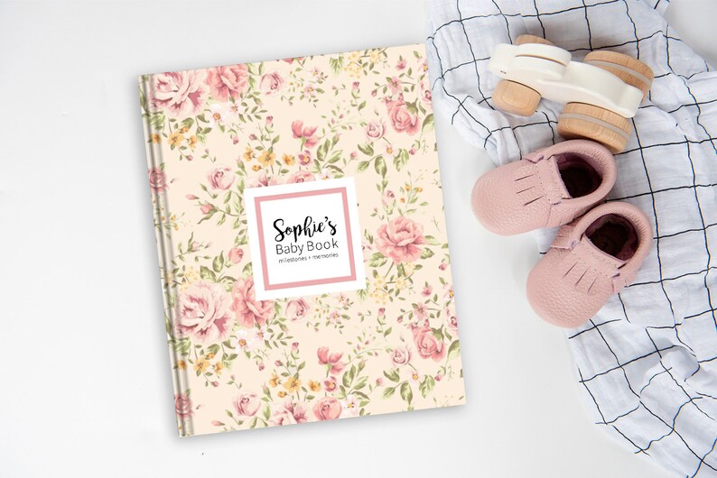 Personalized Soft Pink Floral Baby Book Baby Book Boy Baby Etsy