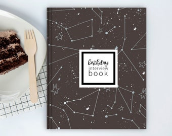 Constellations Birthday Interview Book | Birthday Memory Book, First Birthday Gift, Birthday Gift, Birthday Journal, Gift for New Baby