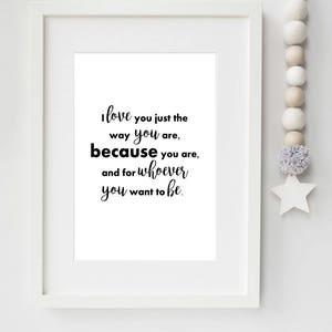 Digital Download Nursery Decor, Children's Room, I Love You Because, Digital Print, Wall Art image 1