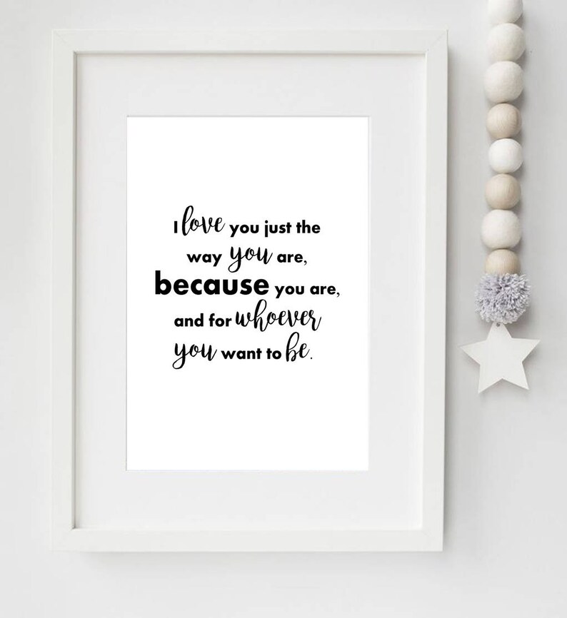 Digital Download Nursery Decor, Children's Room, I Love You Because, Digital Print, Wall Art image 1