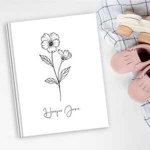 Birth Flower Baby Book | Baby Journal, Baby Shower Gift, Baby Memory Book, New Baby Gift, Birth Month Gift, Gift for New Parent
