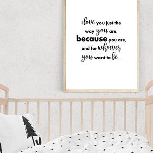 Digital Download Nursery Decor, Children's Room, I Love You Because, Digital Print, Wall Art image 2