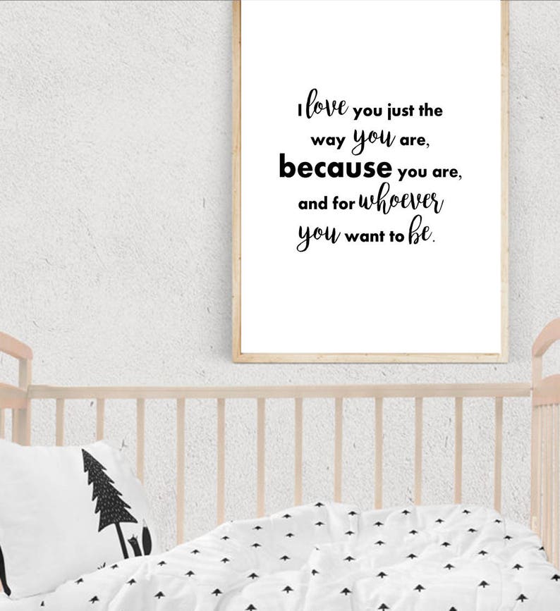 Digital Download Nursery Decor, Children's Room, I Love You Because, Digital Print, Wall Art image 2