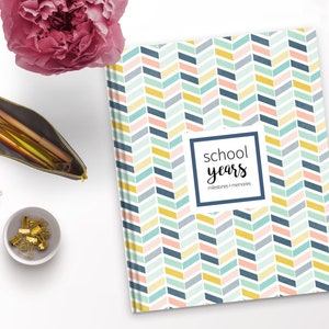 Chevron School Memory Book | School Album, Back To School, First Day Of School Gift, Kindergarten Graduation Gift