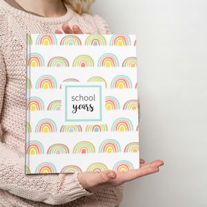 Rainbow School Book | School Memory Book, School Album, Back To School Gift, First Day Of School Gift, Kindergarten Graduation Gift