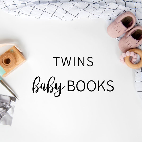 Baby Book for Twins | Baby Book for Multiples | Twins Baby Book | Baby Album | Memory Book for Twins | First Year Baby Book