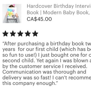 Birthday Interview Book Birthday Journal, Birthday Gift Baby, First Birthday Gift, Gift for New Parents, Baby Shower Gift image 9