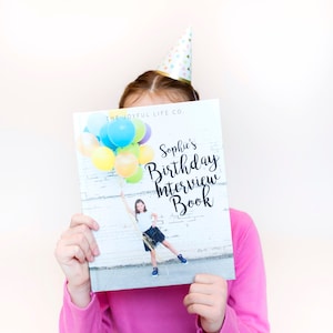 Custom Photo Birthday Interview Book | Birthday Journal, First Birthday Gift, Gift for New Parents, Baby Shower Gift
