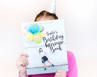 Custom Photo Birthday Interview Book | Birthday Journal, First Birthday Gift, Gift for New Parents, Baby Shower Gift