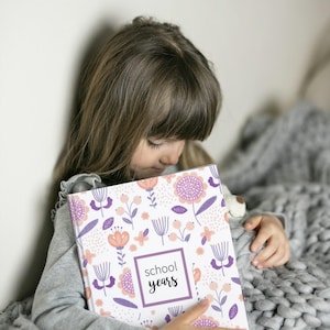 Lavender Floral School Memory Book | School Album, Back To School, First Day Of School, Last Day Of School, Kindergarten Graduation Gift