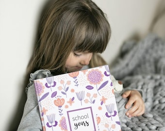 Lavender Floral School Memory Book