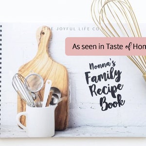 Livre de recettes de famille personnalisé | Livre de cuisine, cadeau pour maman, cadeau pour elle, cadeau fête des pères, cadeau de douche, cadeau de mariage, cadeau pour diplômé